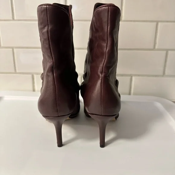 VINCE CAMUTO Andrissa ruched Red leather woman dress 3" Stiletto dress boot 8.5 - Picture 8 of 16